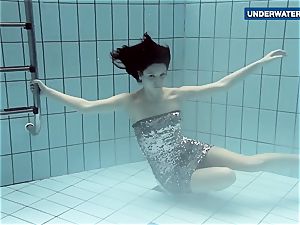 demonstrating bright fun bags underwater makes everyone horny