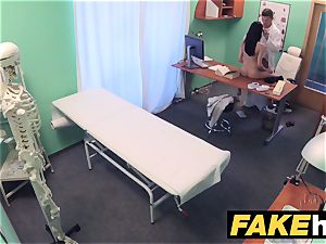 fake polyclinic Doctors jizz-shotgun stretches sizzling Portuguese babe